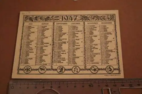 Zwei tolle alte Postkarten - Kalender 1946 und 1947