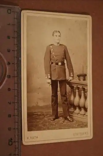 Tolles altes CDV Foto - Portrait eines Soldaten Ulan ? Stuttgart