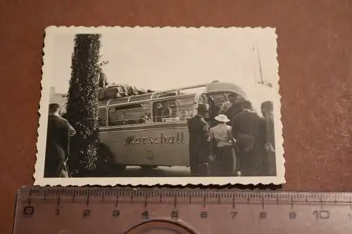 altes Foto - Oldtimer Bus  Schriftzug Marschall - 50-60er Jahre