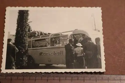 altes Foto - Oldtimer Bus  Schriftzug Marschall - 50-60er Jahre 