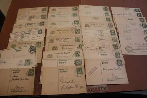 32 alte Ganzsachen mit Bayern Marken 1900-1910 ?? 