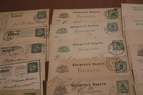 32 alte Ganzsachen mit Bayern Marken 1900-1910 ??