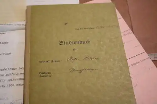 Tolles altes Studienbuch u. weitere Papiere einer Sportlehrerin Uni Marburg 30er