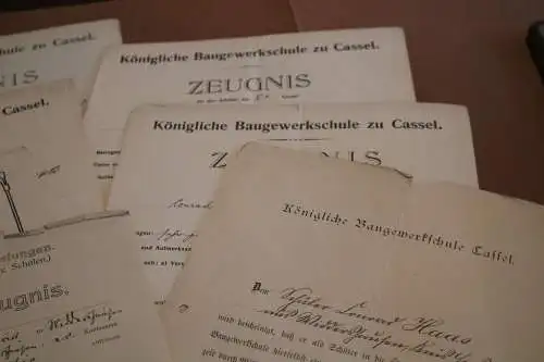 Sieben alte Zeugnisse eines Jungen - Gerstungen, Kassel, 1912-1914