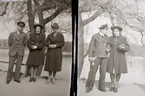 sechs alte Negative Mutter, Vater und Sohn in Uniform Kriegsmarine 