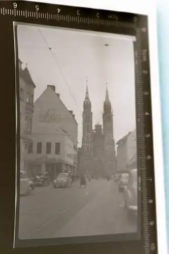  tolles altes Negativ Strasse Nürnberg ? St. Lorenz Kirche - 50-60er Jahre 