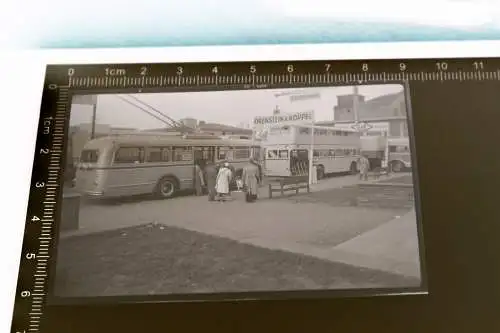 tolles altes Negativ Oberleitungsbus, Doppeldeck Orenstein & Koppel - Kässbohrer