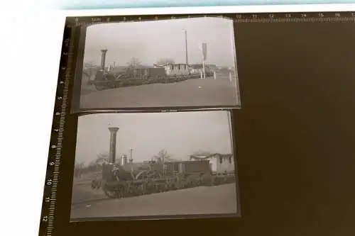 zwei tolle alte Negative - Dampflok Adler - Museum - 50-60er Jahre