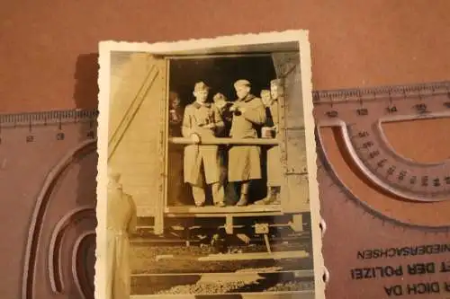 altes Foto - Eisenbahnwaggon Soldaten Rückkehr nach Deutschland 1941