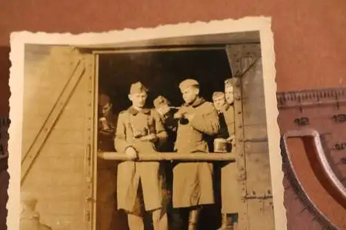 altes Foto - Eisenbahnwaggon Soldaten Rückkehr nach Deutschland 1941