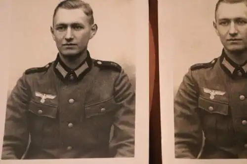 zwei tolle alte Fotos - Portrait eines Soldaten 36 Inf.Regt. Schulterstücke 
