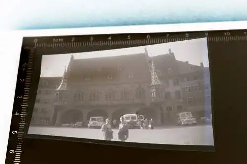 tolles altes Negativ - Freiburg - Münsterplatz - Oldtimer 50-60er Jahre