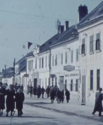 tolles altes Farbdia - 30-40er Jahre - Strassenzug - Mariensäule, Hotel zum Gold