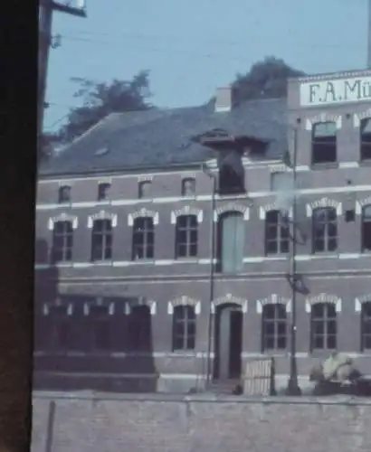 tolles altes Farbdia - 30-40er Jahre - Solhleder-Fabrik F.A. Müller in Adorf