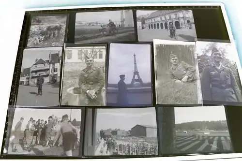 138 alte Negative - Familie - Soldat Frankreich - Luftwaffe - 40er Jahre  Russen