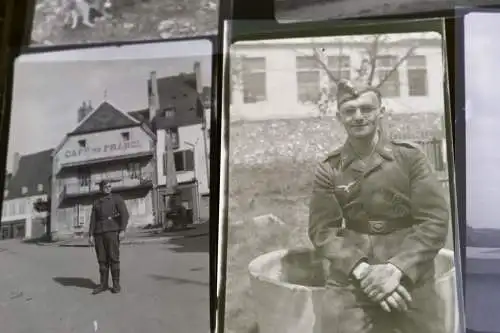 138 alte Negative - Familie - Soldat Frankreich - Luftwaffe - 40er Jahre  Russen