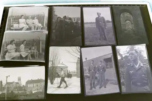 138 alte Negative - Familie - Soldat Frankreich - Luftwaffe - 40er Jahre  Russen