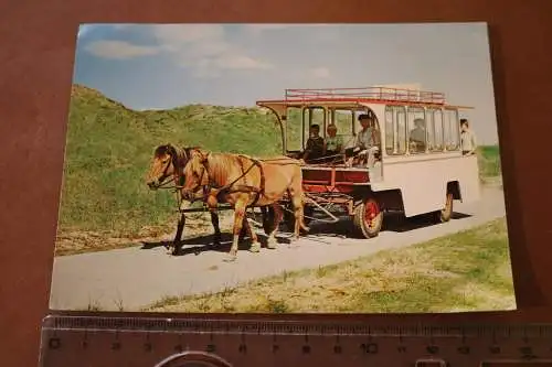 Tolle alte Karte - Nordseebad Juist - Pferde-Bus in den Dünen - 50-60er Jahre