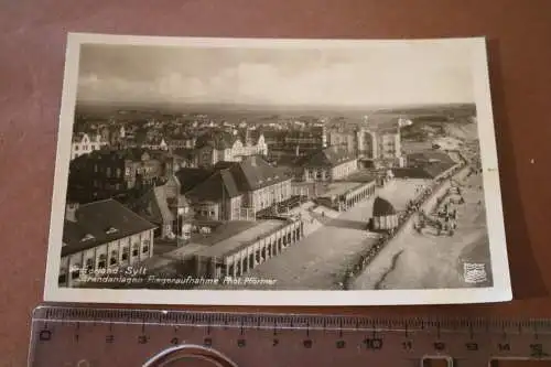 Tolle alte Karte - Westerland-Sylt Strandanlagen Luftaufnahme 30-40er Jahre