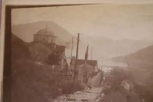 tolles altes Foto - Landschaft Berge , See - Kirche - 1900-1910 ? Ort ???