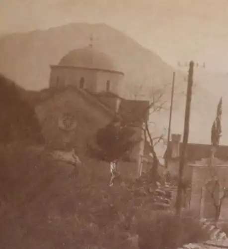 tolles altes Foto - Landschaft Berge , See - Kirche - 1900-1910 ? Ort ???