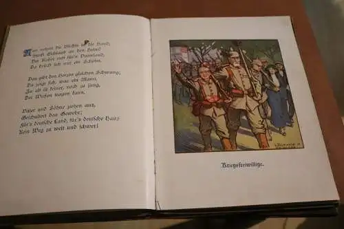 Altes Kinder Bilderbuch - Vater ist im Kriege 1914