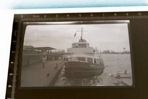 tolles altes Negativ Hafen - Bootsanleger - Schiff Blankenese