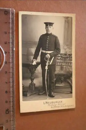 tolles altes CDV Foto - Portrait eines Soldaten Nürnberg