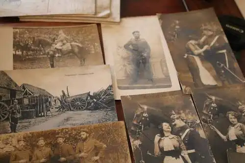 20 tolle alte Fotos, Postkarten - Soldaten - Frankreich usw.