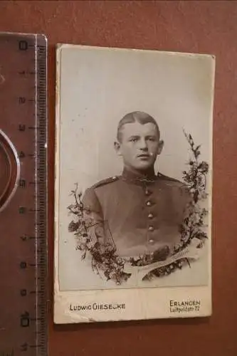 tolles altes CDV Foto - Portrait eines Soldaten Erlangen