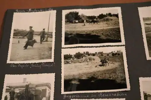 altes Albumblatt 12 Fotos Soldaten Bessarabien - Turkistan Soldaten - Zug usw.
