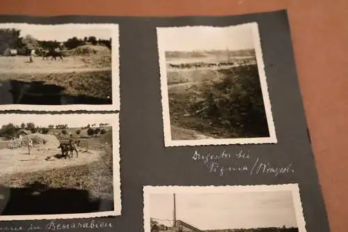 altes Albumblatt 12 Fotos Soldaten Bessarabien - Turkistan Soldaten - Zug usw.