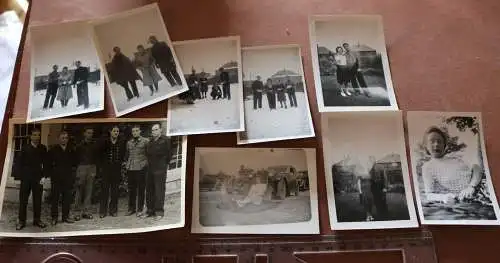 neun alte Fotos eines Matrosen in englischer Gefangenschaft Leicester 1946/47