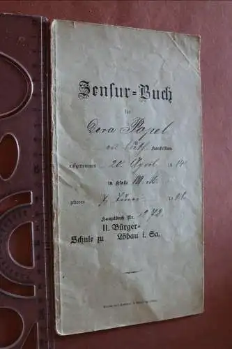 tolles altes Zensur-Buch 1915-1922 - II. Bürgerschule Löbau 