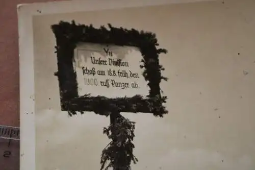 alte Karte - Schild Abschuss 1000 russischer Panzer 