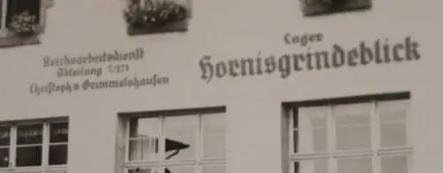 tolles altes Gruppenfoto Soldaten - Lager Hornisgrindeblick - Achern 