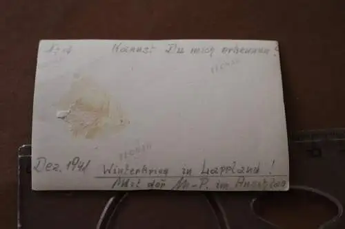 tolles altes Foto - Soldat wintertarn mit MP - Lappland 1941