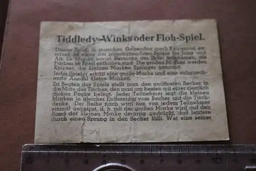 alte Spielanleitung Tiddledy-Winks oder Floh-Spiel - 30-60er Jahre ?