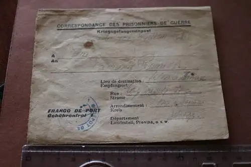 alte Kriegsgefangenenpost eines Deutschen in französischer Gefangenschaft 