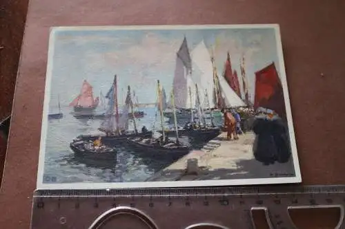 zwei tolle alte Künstlerkarten - Segelboote -  Alter ??