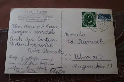 tolle alte Karte - Haus Dietrich Pfronten-Halden Allgäu  60er Jahre ?