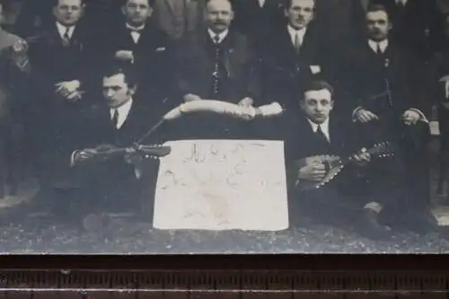 Tolles altes Gruppenfoto Männer Sängerbund ?? großes Trinkhorn ?? 1910-20