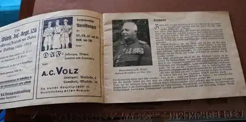 alte Festschrift - 8. Württ. Infanterie Regiment 126 - 3. >Regt.Treffen Stuttgar