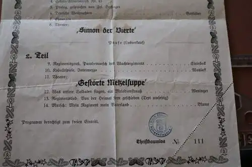 altes Programmblatt - Weihnachtsfeier Kameradschaft 126er Schwenningen 1938