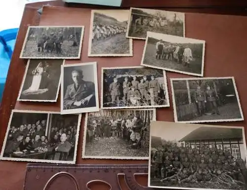 elf alte Fotos eines Soldaten - 