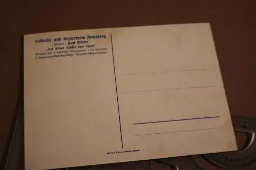 tolle alte Künstlerkarte - Festhalle und Keglerheim Annaberg  - 30-50er Jahre ?