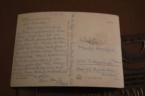 tolle alte Karte Schwerin - neuerbauter Fernsehturm 1966