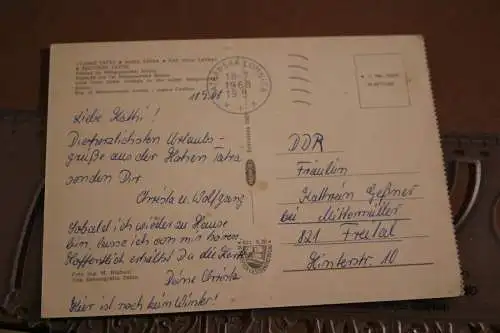 tolle alte  Karte - Microbus Nysa ?? in den Bergen 1968