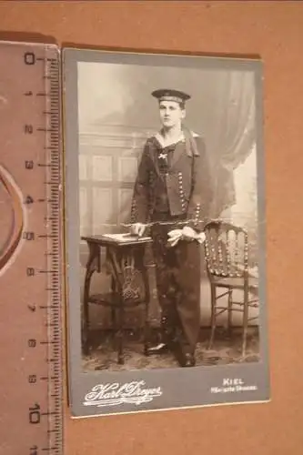 tolles altes CDV Foto - Portrait eines Matrosen SMS Friedrich Karl - Kiel 