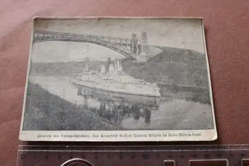 toller alter Ausschnitt auf Pappe Chinageschwader  Panzerschiff Kurfürst Friedri